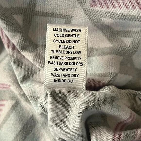 Muk Luks Geometric Patterned Long Sleepwear Dress Size XL Cozy Fall Winter - Picture 7 of 10